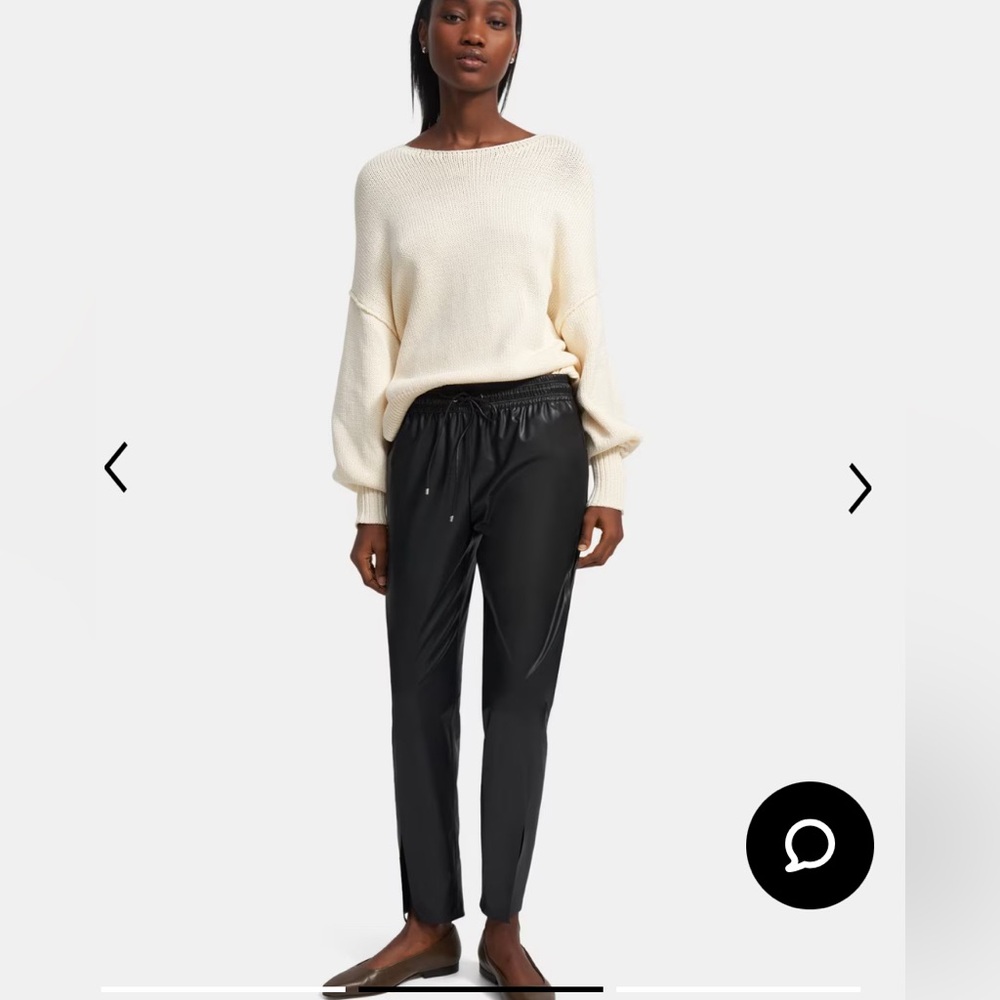 Theory paper thin, faux leather jogger